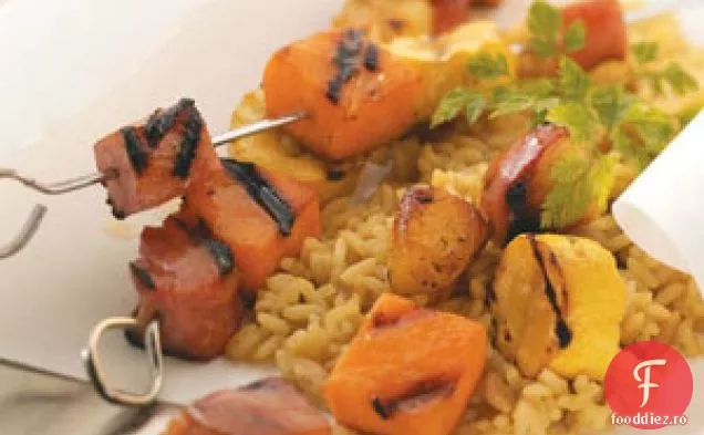 Șuncă Și Cartofi Dulci Kabobs
