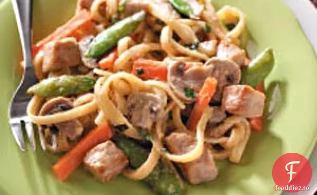 Carne de porc și Fettuccine Alfredo