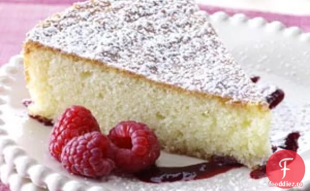 Tort de migdale cu sos de zmeură