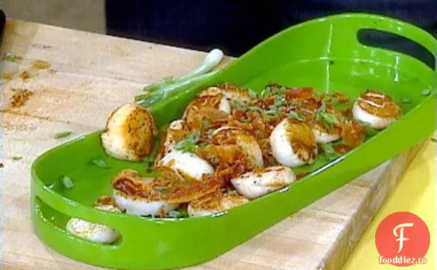 Scallops cu slănină și Scallions