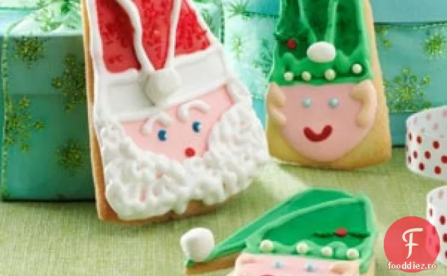Moș Crăciun și Elf cookie-uri de Crăciun