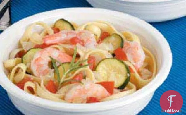 Fettuccine Cu Creveți Vegetarieni