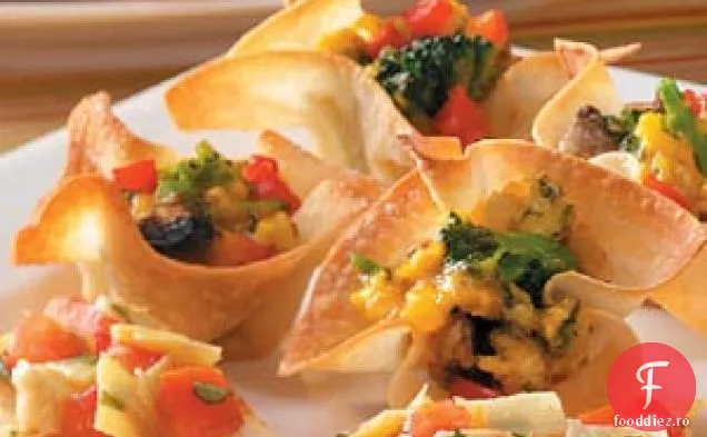 Veggie Wonton Quiches