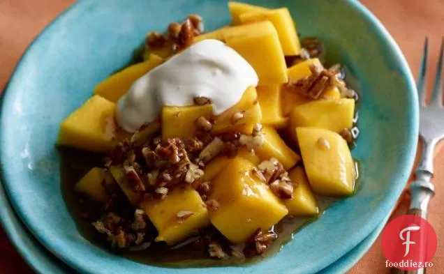 Mango Foster cu Creme Fraiche