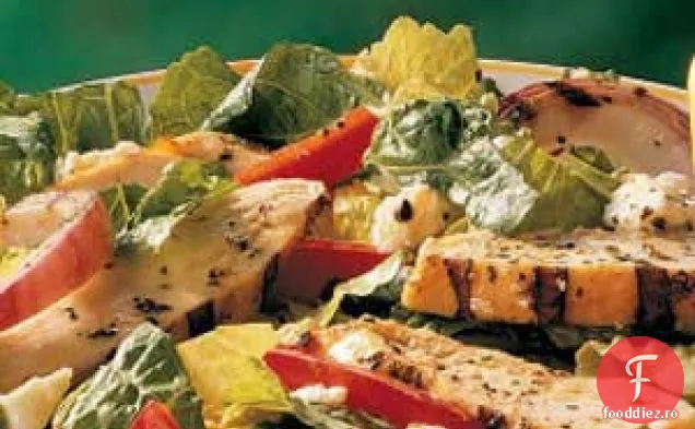 Salată de pui la grătar cu pansament cald de muștar