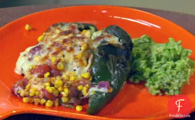Relleno Chili carbonizat cu orez verde