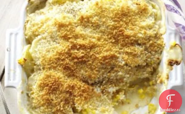 Gratin de porumb dulce și cartofi