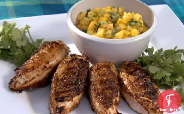 Pui sud-vestic cu salsa de Mango-piersici