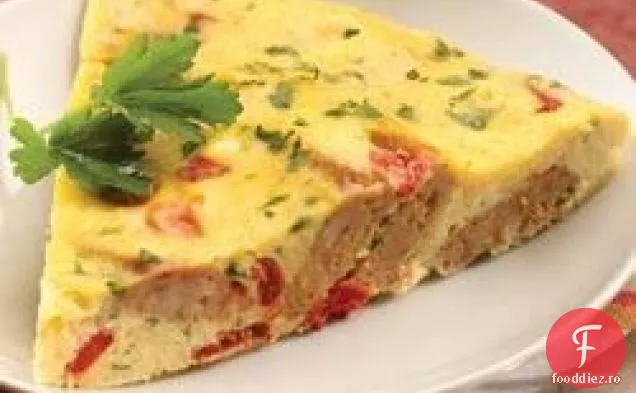 Al Fresco ardei prăjit și Asiago cârnați de pui Frittata