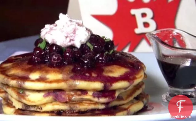 Clătite cu lămâie-afine-Ricotta - zară cu afine-Cassis și sirop de arțar de afine