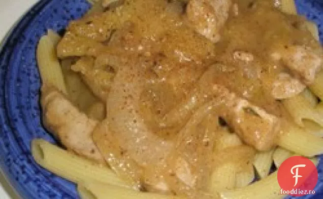 Cotlet de porc cu sos de mere și ceapă