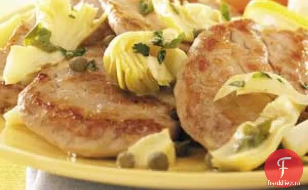 Carne de porc cu anghinare și capere