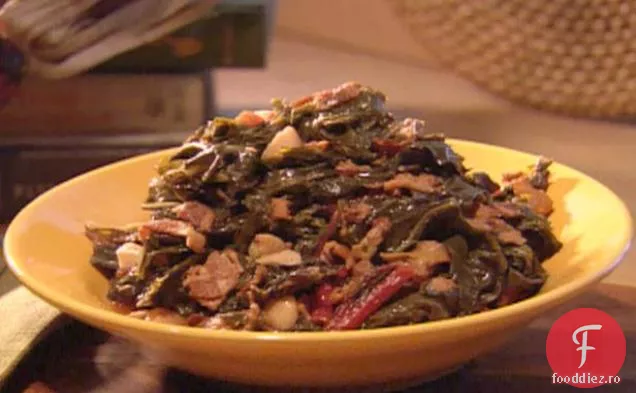 Verdețuri fierte, mustar și ciorbă roșie Elvețiană