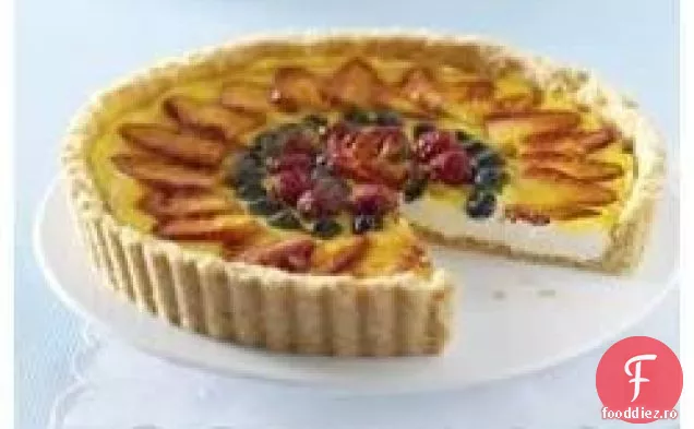 Tartă Cu Brânză Triplă Cu Fructe De Pădure