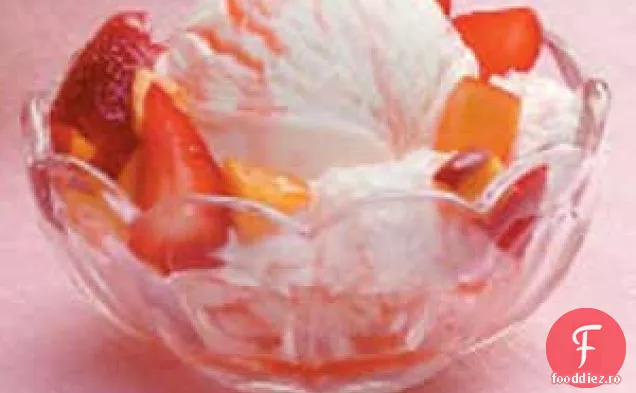 Peach Strawberry Sundaes