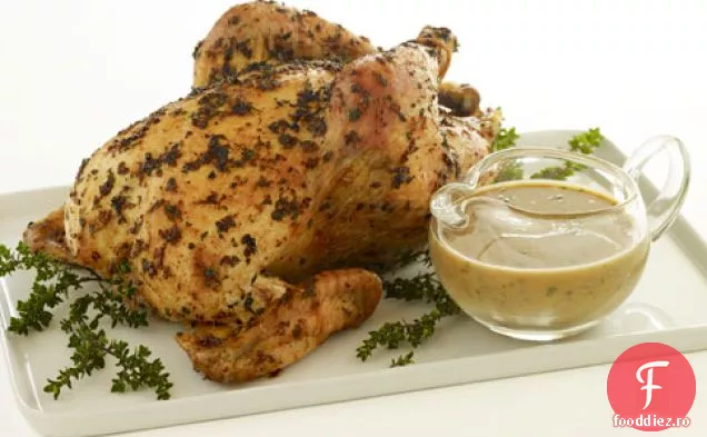 Pui prăjit cu pastă de rozmarin-usturoi