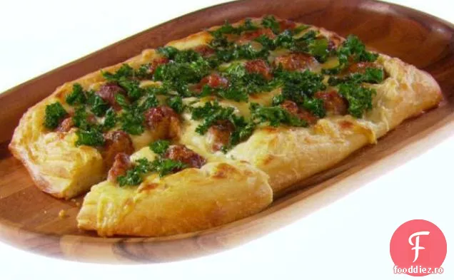 Pizza Bianca cu Kale și Chifteluțe