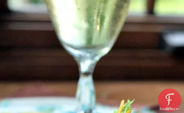 Edamame Crostini Cu Meyer Lemon & Shiso
