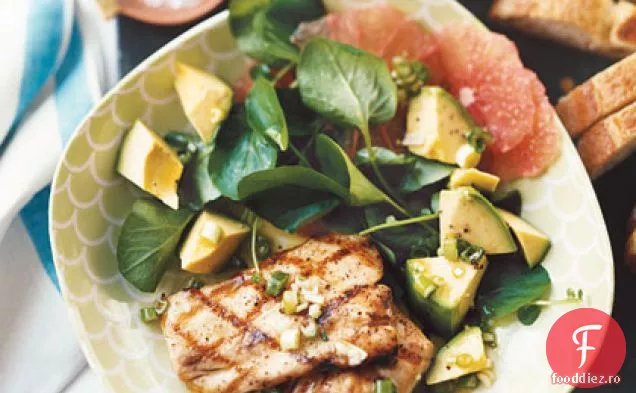 Mahimahi la grătar cu salată de Grapefruit, Avocado și Nasturel