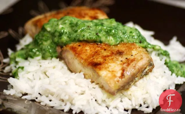 Mahi-mahi cu chutney proaspăt de coriandru și Kiwi
