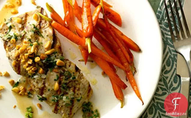 Mahimahi cu sos de vin alb cu ierburi