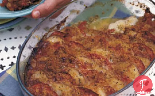 Gratin De Cartofi Roșii Și Roșii Cu Praz, Gruyulincroxre Și Rozmarin