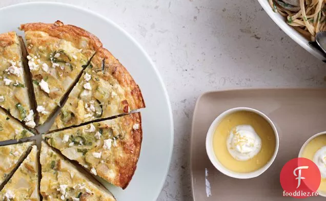 Cartofi de aur Yukon, praz și Fromage blanc Frittata