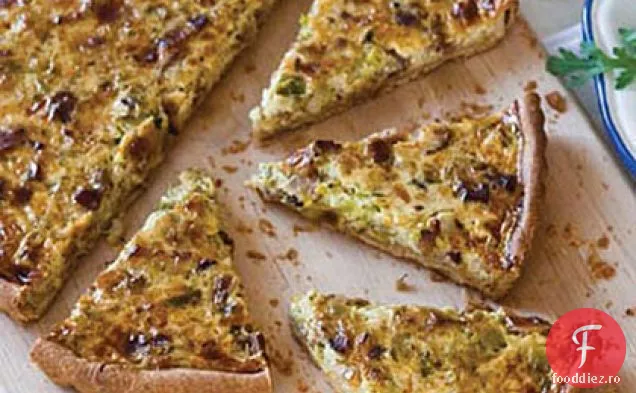 Quiche cu slănină și praz