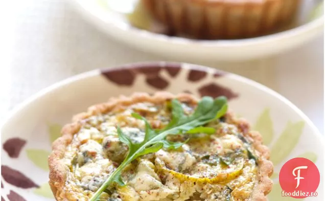 Mini Quiches Cu Praz, Brânză Albastră Și Ultimele Roșii Zebra
