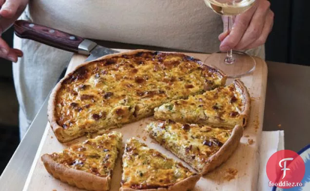 Quiche cu slănină și praz
