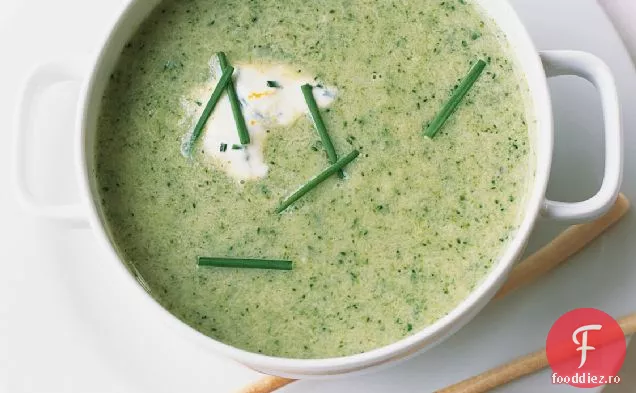 Supă de Broccoli-praz cu cremă de lămâie-arpagic