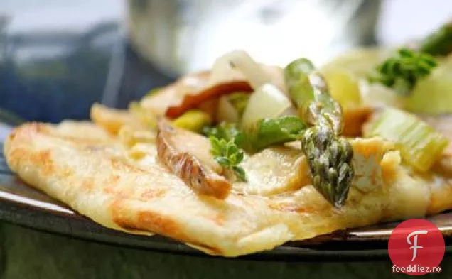 Pizza Trufată la grătar cu praz, sparanghel și ciuperci Shitake