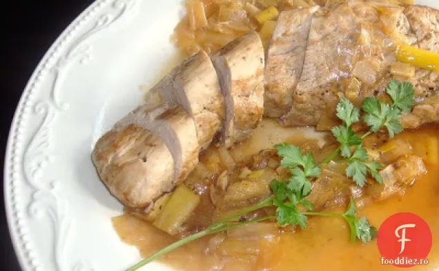 Lombo Di Maiale coi Porri (cotlet de porc prăjit la tigaie cu praz)