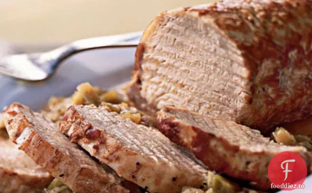 Lombo di Maiale coi Porri (cotlet de porc prăjit la tigaie cu praz)