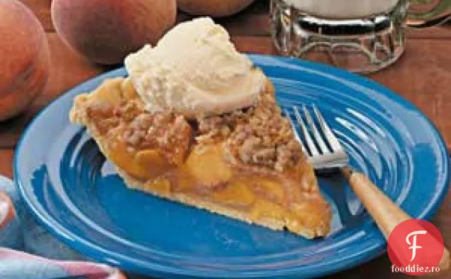 Plăcintă Streusel cu piersici