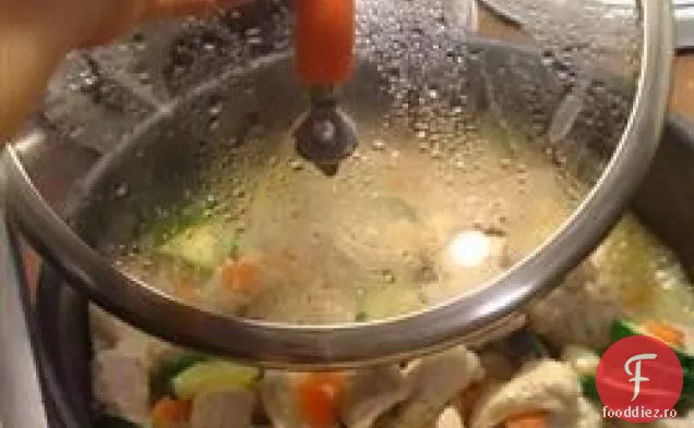 Papioane, dovlecel, morcovi și pui
