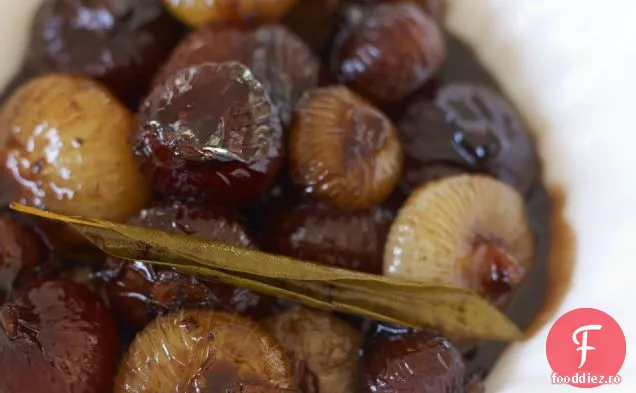 Cipollini glazurat Balsamic cu lămâie și frunze de dafin