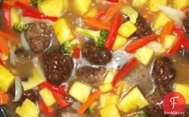 Chiftele dulci și acrișoare (Suan T'ien Niu Jou Po Lo La Tzu)