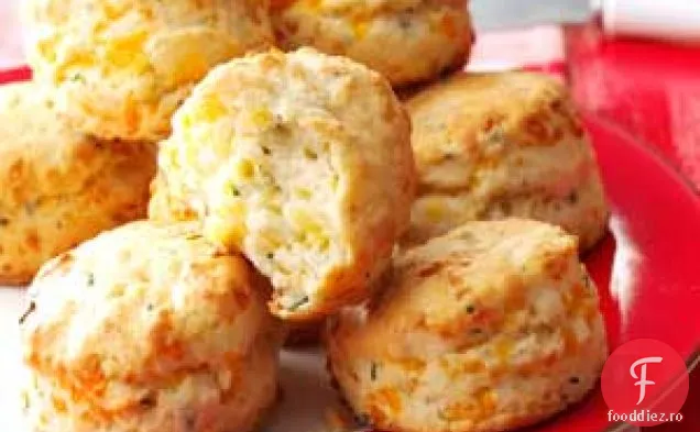 Biscuiți cheddar-arpagic fulgi