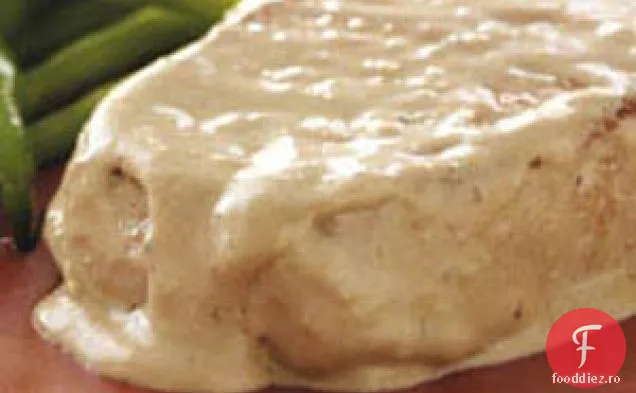 Cotlete de porc cu crema de branza