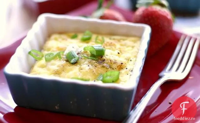 Quiche Fără Crustă Cu Brânză De Capră Și Scallions