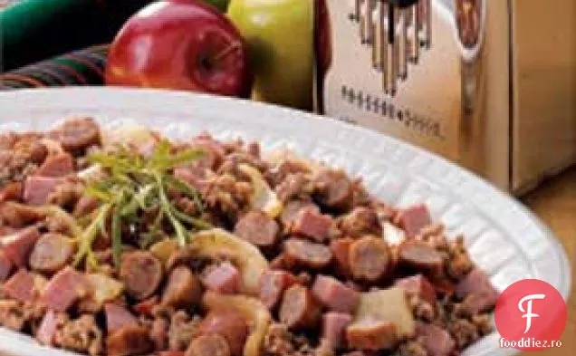 Tigaie cu mere cu carne