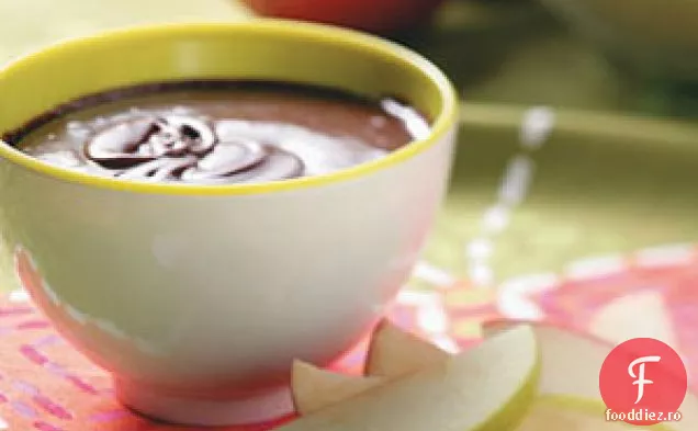 Fondue de mere cu ciocolată, mentă