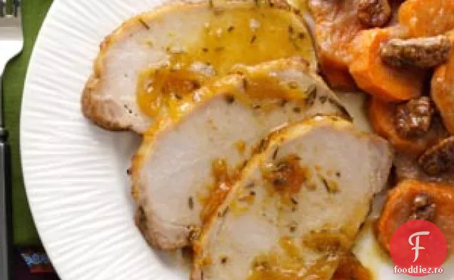 Friptură de porc glazurată cu rozmarin