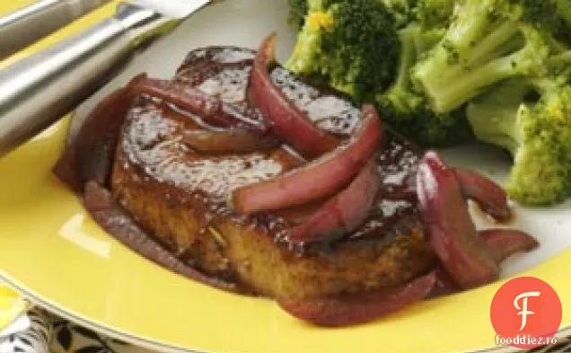 Cotlete de porc glazurate cu balsamic