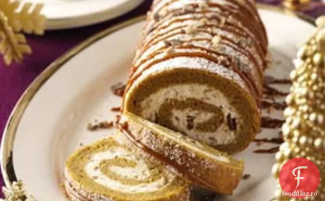Rulă de prăjitură cu dovleac-toffee