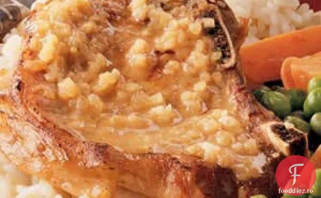 Cotlete de porc cu mere-muștar