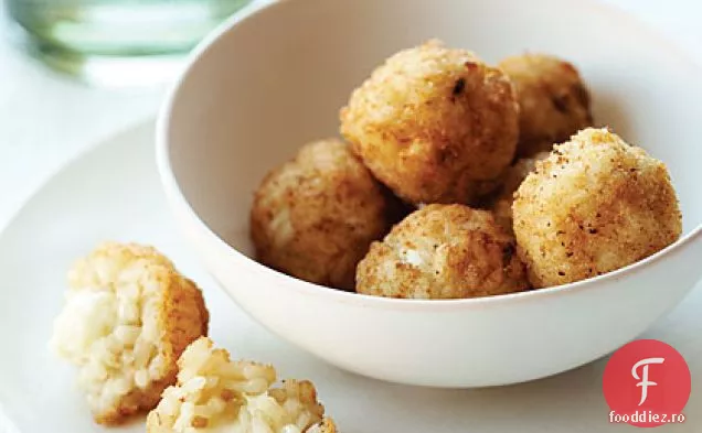 Ceapă verde și Fontina Arancini
