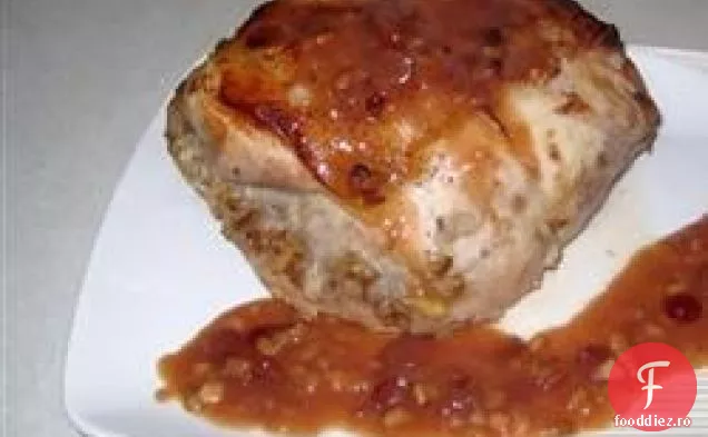 Cotlete de porc umplute cu afine