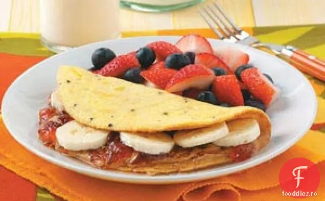 Omletă cu unt de arahide și jeleu
